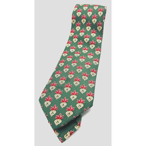 Hermes Paris Silk Tie 7399 PA Green Red Gold Vintage 100 % Silk Made In France